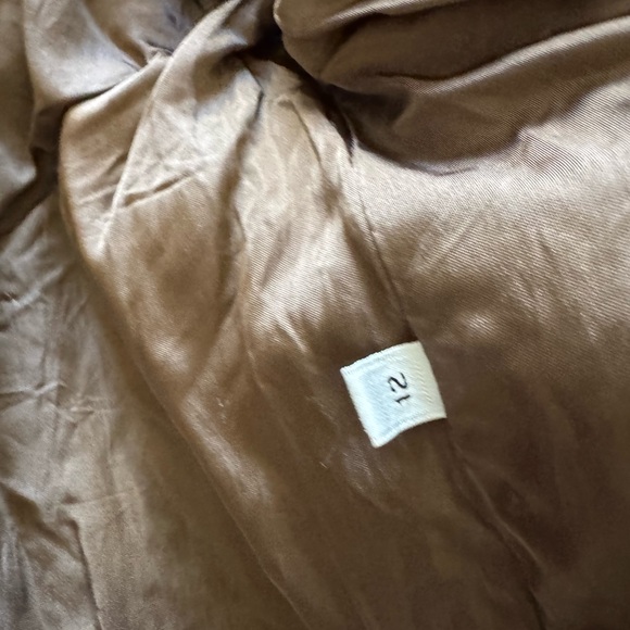 Brown stripped mink fur jacket coat with blue Fox trim - Picture 10 of 16